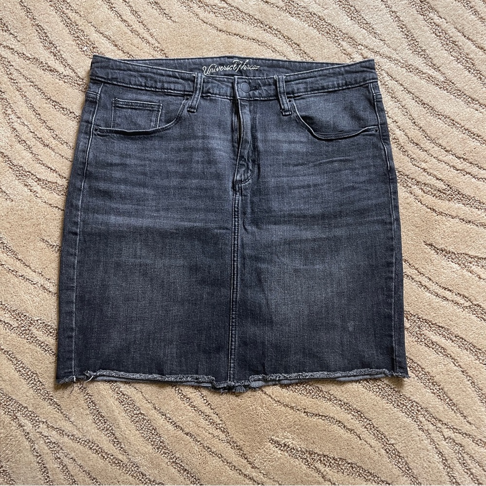 Distressed Denim Skirt